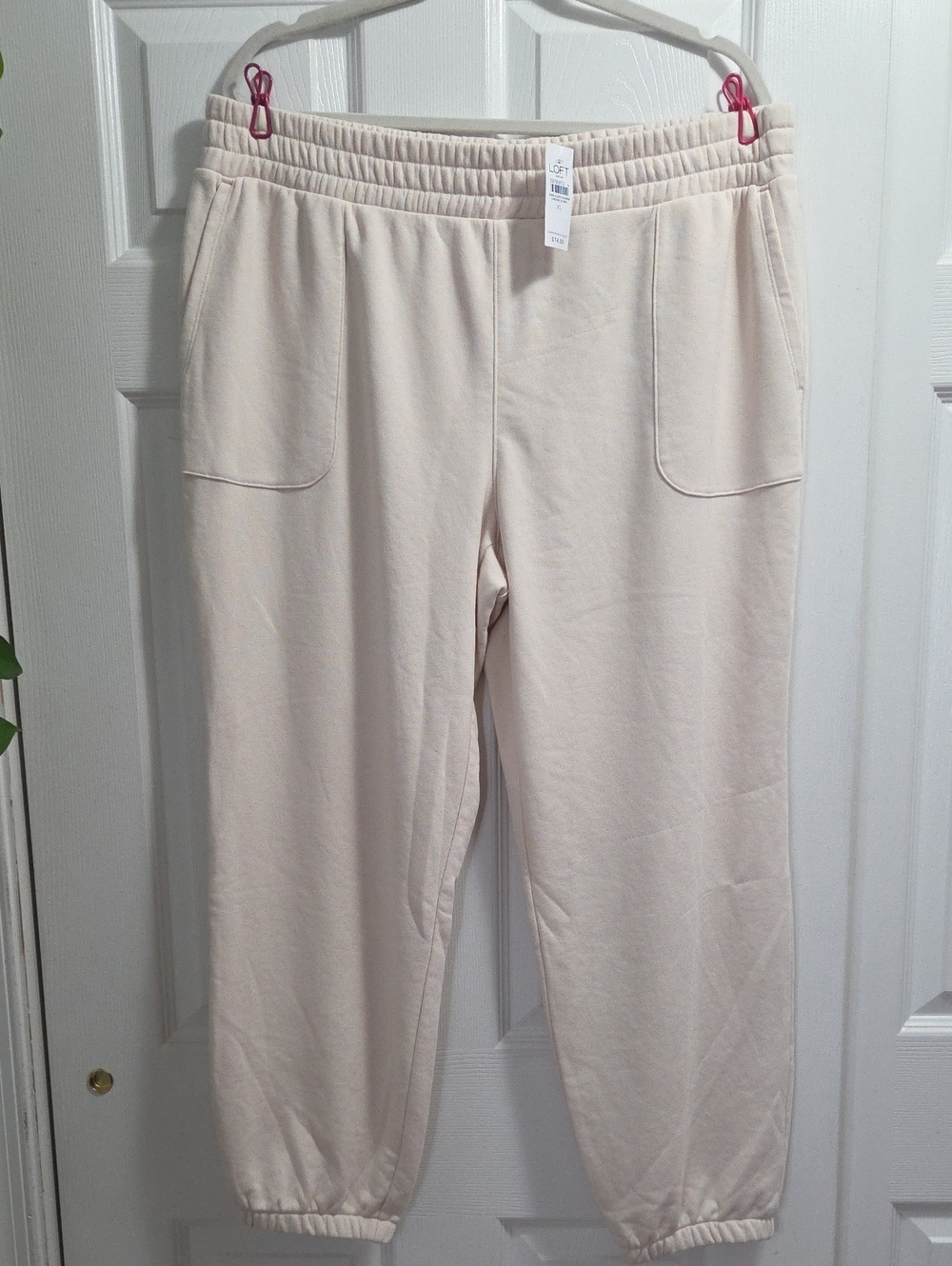 LOFT Cream French Terry Joggers